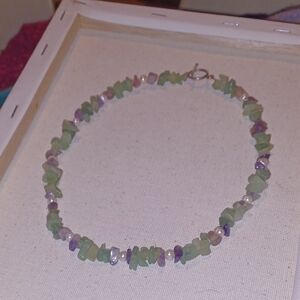 Elegant Green and Purple Beaded Necklace